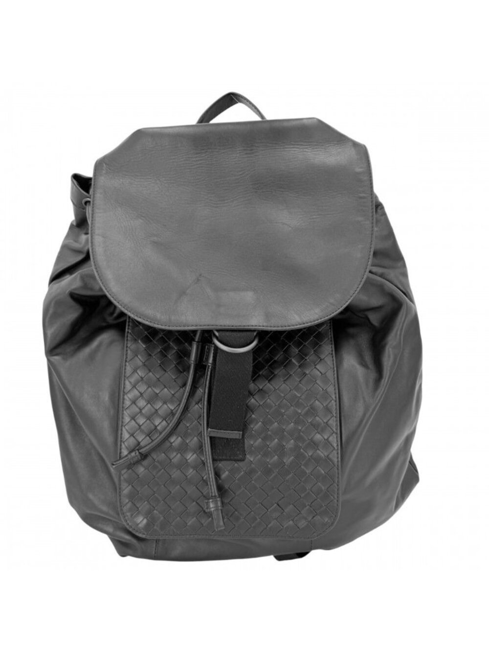 Bottega Veneta Backpack Intrecciato Leather Black Gunmetal Vintage